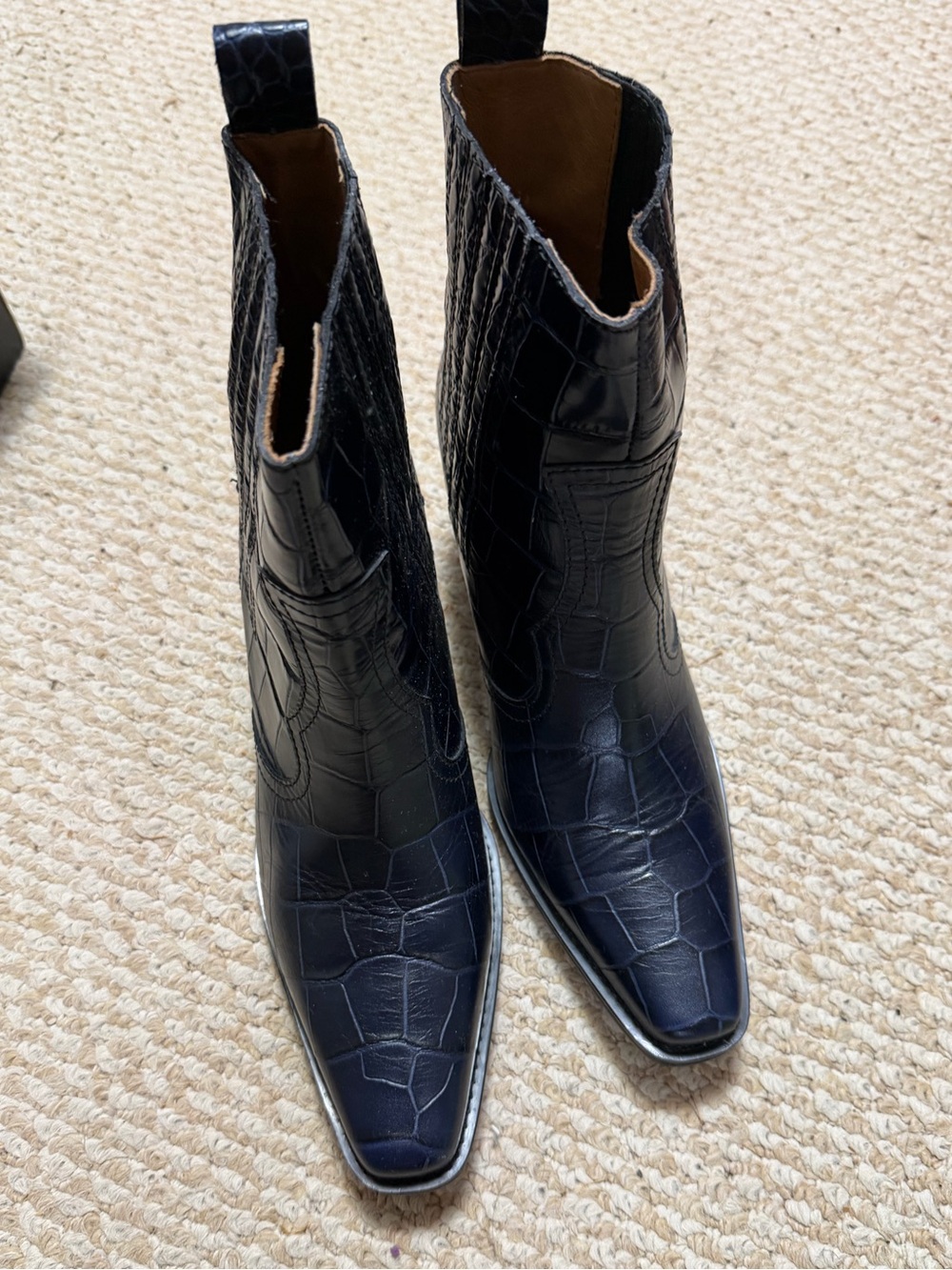 Ganni Navy Western Cowboy Boots size 41
